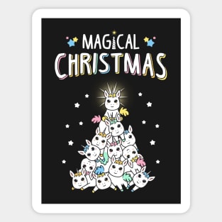 Magical Christmas With Unicorn Tree Sticker